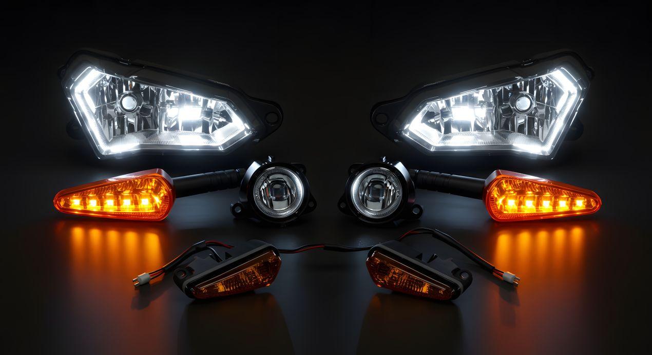 LED-Blinker und Frontscheinwerfer – hochwertiges Yamaha MT-09 Zubehoer fuer bessere Sicht und individuelles Design