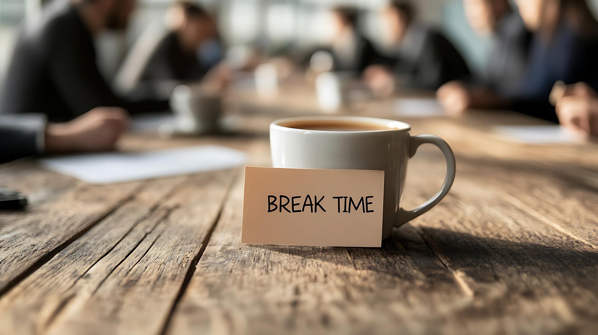 Kaffeetasse mit Break-Time-Schild | Elf Bar 600 kaufen
